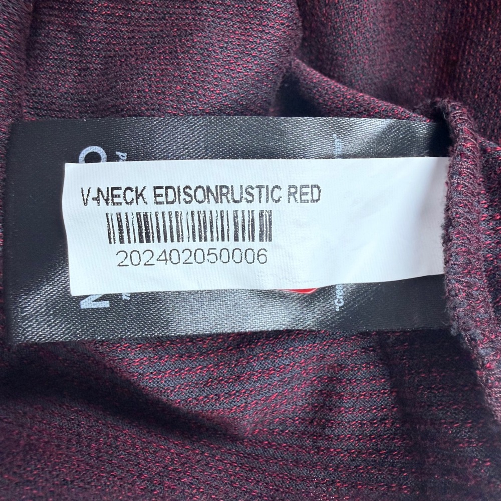 Maceoo V-Neck Edison Rustic Red Mens Size 3/M Excellent Long Sleeve Micro-Knit - Picture 8 of 12